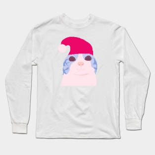 Funny Cat Meme Pixel art Christmas Long Sleeve T-Shirt